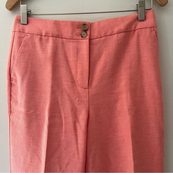 Talbots NWT Linen Pants Lined Coral Size 4 Petite Preppy Classic Coastal - Picture 2 of 9